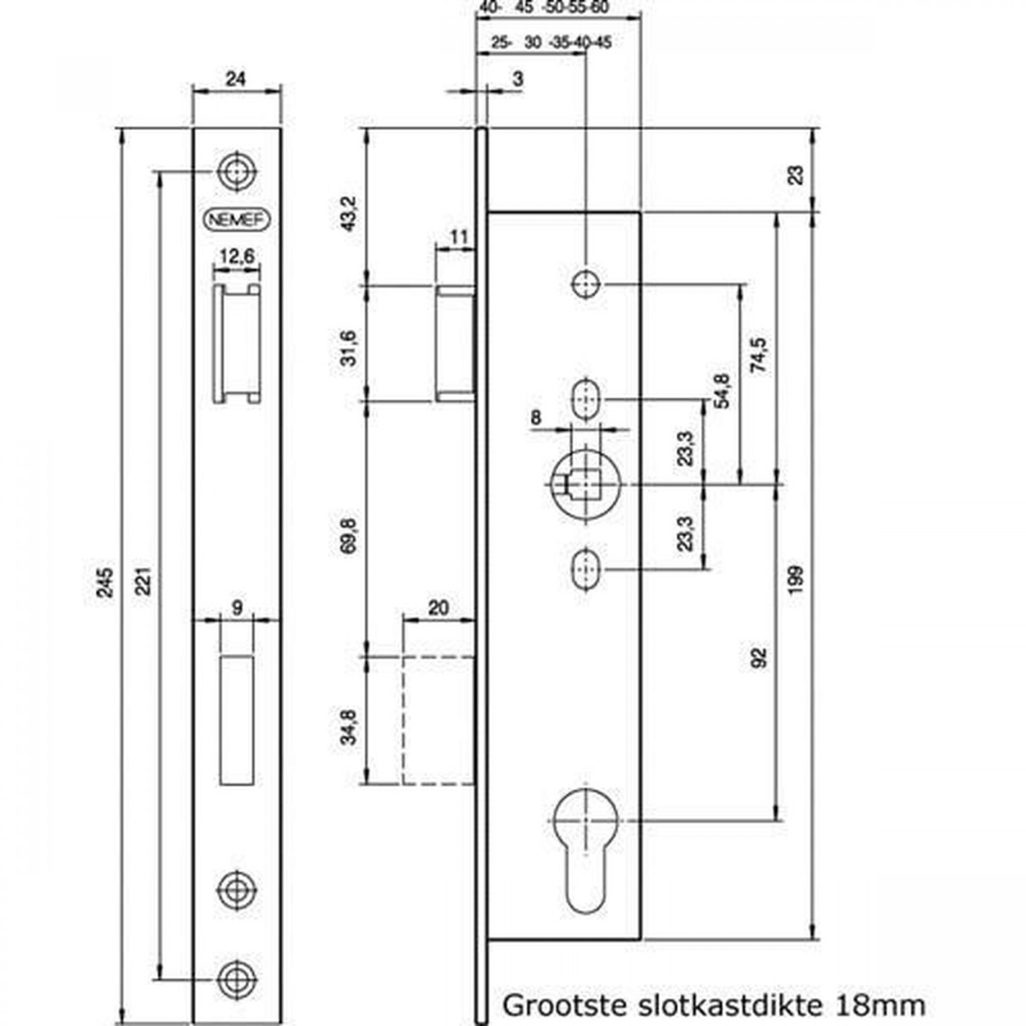 Nemef Dag- En Nacht Smalslot 9602/07T - DM 30 - PC 92 - D1/2/3/4 ...