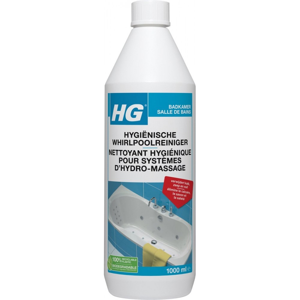 HG hyginische whirlpool reiniger - 1L - verwijdert kalk, vet, zeep en olie - veilig in gebruik voor whirlpool