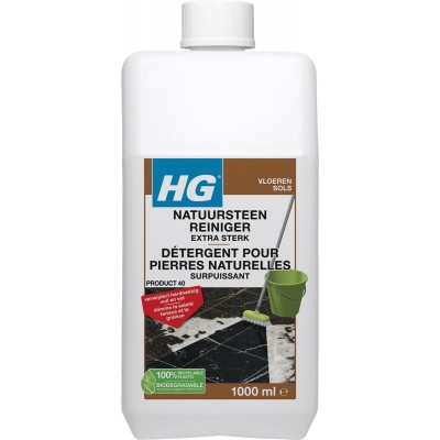 HG natuursteen krachtreiniger (product 40) - 1l - verwijdert hardnekkig vuil en vet - voor marmer en ander kalhoudend natuursteen