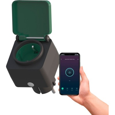 Calex Slimme Buiten Stekker - Smart Outdoor Plug EU - Werkt met Alexa en Google Home - Zwart