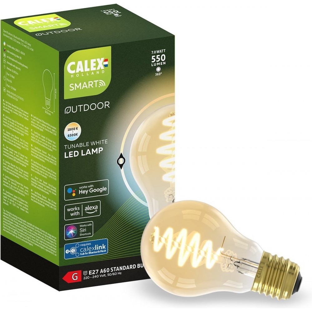Calex Smart Outdoor BlueTooth Mesh LED lamp E27 7W 550lm 1800-6500K