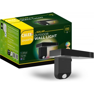 Calex Smart Outdoor Solar Buitenlamp - Slimme Wandlamp - RGB en Warm Wit - Zwart