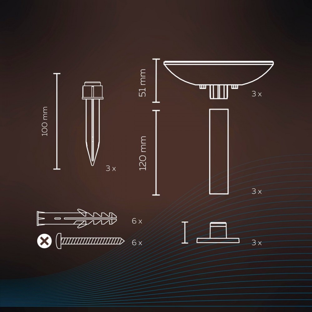 Calex Smart Outdoor 24v Tuinverlichting - Set van 3 Padverlichting - Slimme Grondspot - RGB en Warm Wit Licht - Zwart