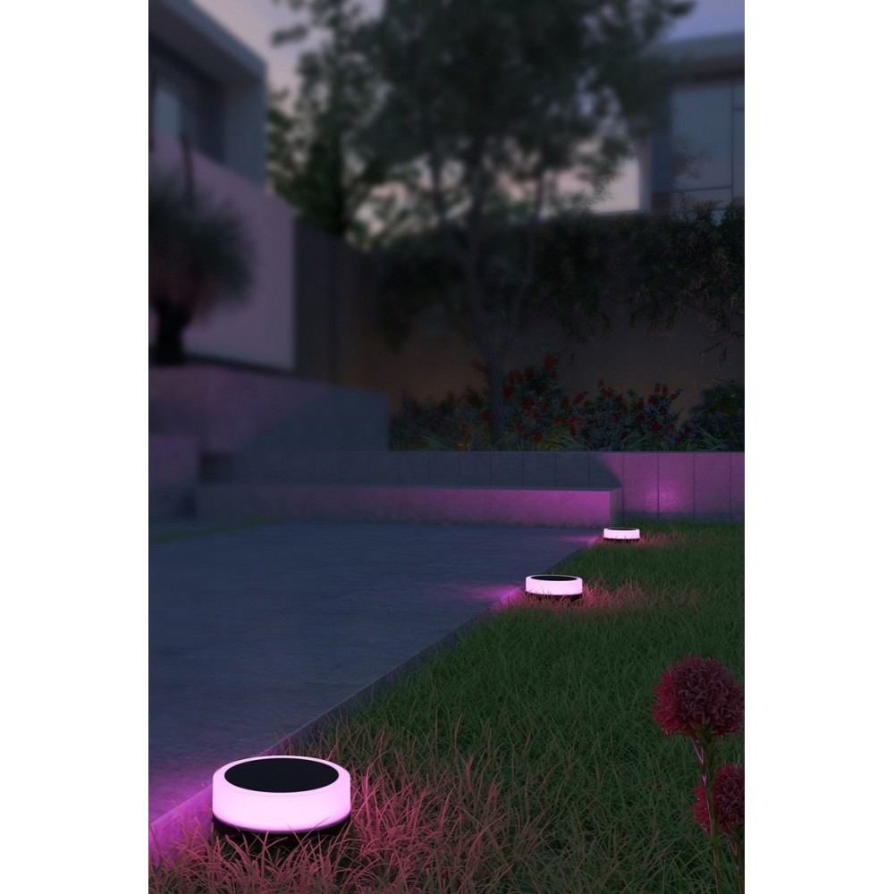 Calex Smart Outdoor 24v Tuinverlichting - Set van 3 Padverlichting - Slimme Grondspot - RGB en Warm Wit Licht - Zwart