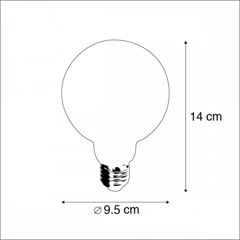 Calex filament LED Globelamp G95 E27 7.5W 806lm 2700K Softone Dimbaar Ø9.5cm