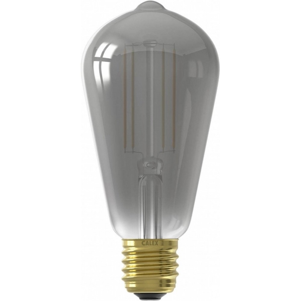 Calex Slimme Lamp - Wifi LED Filament Verlichting - E27 - Rustiek Smart Bulb Titanium - Dimbaar - Warm Wit licht - 7W