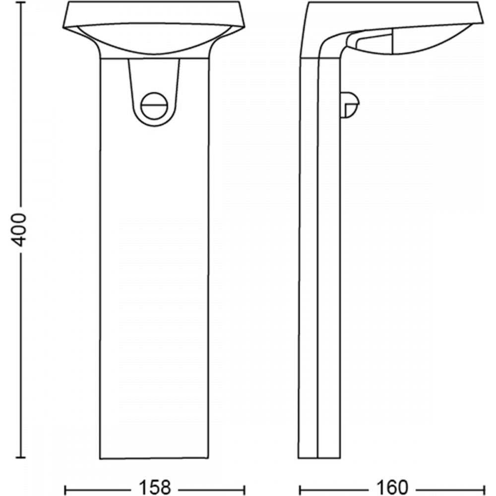 Philips Tyla sokkellamp op zonne-energie - antraciet - met sensor - 1.2W