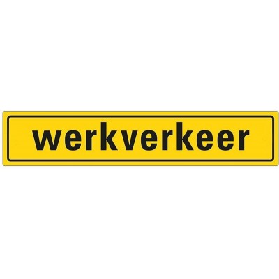 Pickup sticker - Werkverkeer - 400x80 mm - Reflecterend Klasse 1