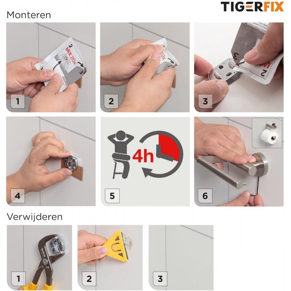 Tiger TigerFix type 1 - Tiger accessoires monteren zónder boren