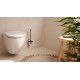 tesa MOON BLACK Toilet-set met Houder en Wc-borstel, mat zwart, satijn glas 