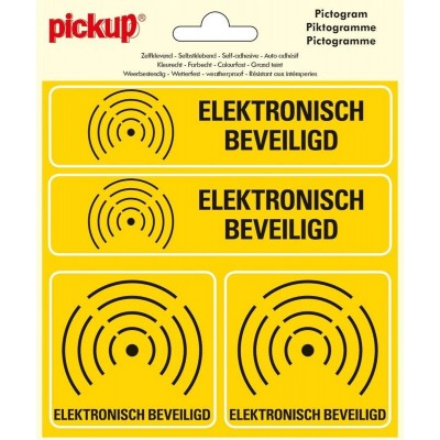 Pickup Pictogram 15x15 cm 4 op 1 - Elektronisch beveiligd - alarm