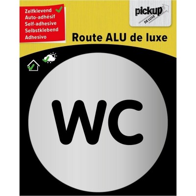 Pickup route rond diameter brushed alu WC - toilet - tekst rond diameter 80 mm