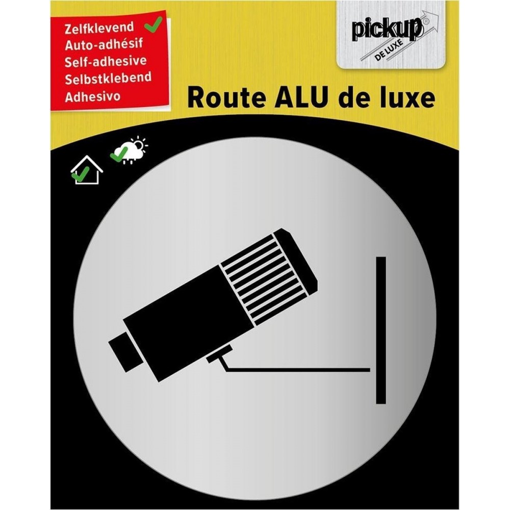 Pickup route rond diameter brushed alu Camerabewaking - picto rond diameter 80 mm