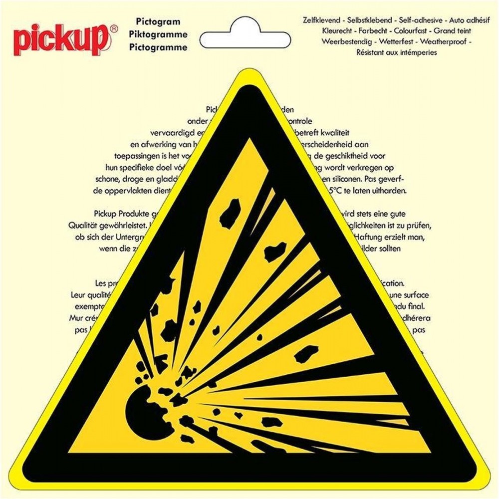 Pickup Pictogram driehoek 20 cm - Explosieve stoffen