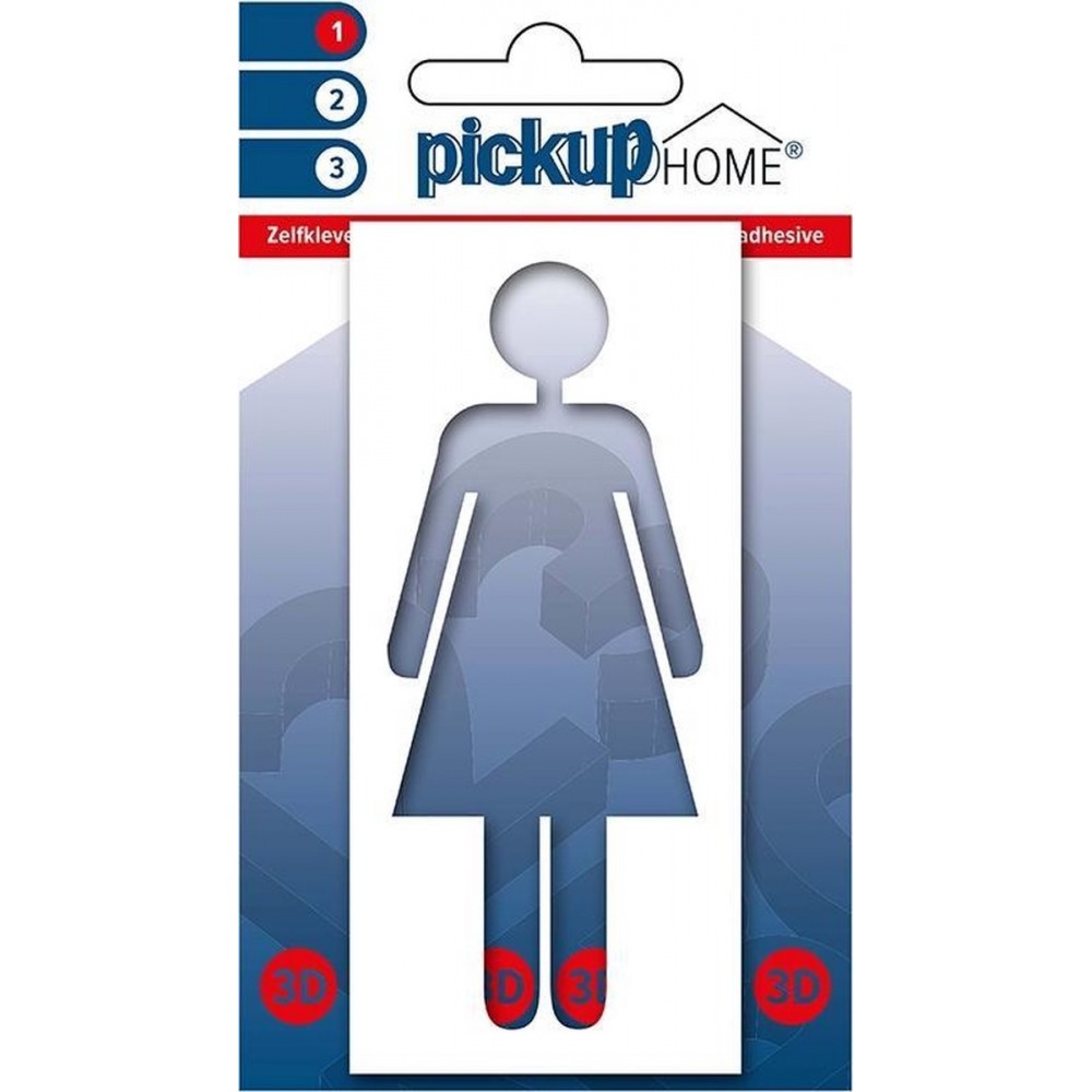 Pickup 3D Home Picto frame zelfklevend vrouw wit - diapositief