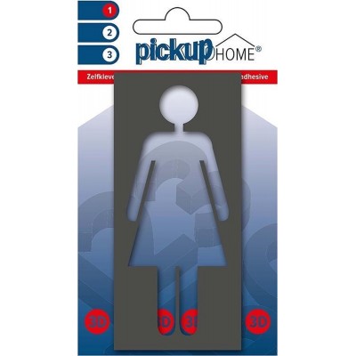 Pickup 3D Home Picto frame zelfklevend vrouw grijs - diapositief