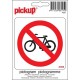 Pickup Pictogram 10x10 cm - Verboden voor rijwielen fietsen