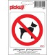 Pickup Pictogram 10x10 cm - Verboden voor honden