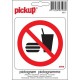 Pickup Pictogram 10x10 cm - Verboden voor consumpties