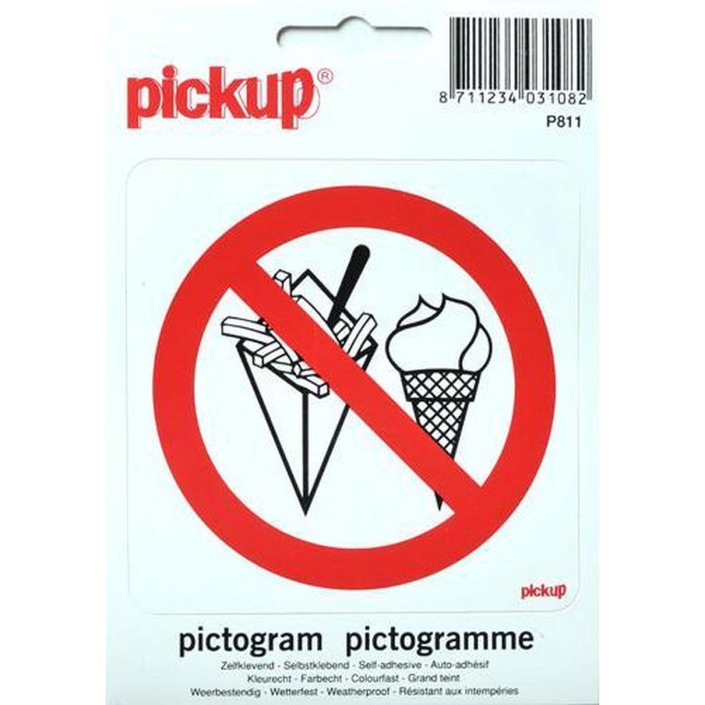 Pickup Pictogram 10x10 cm - Verboden voor consumpties