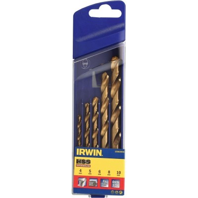 Irwin HSS Metaalboren 135° Titanium, 5-delige set: 4/5/6/8/10 mm - 10502604