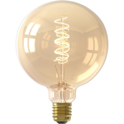 Calex Spiraal Filament LED Lamp - G125 Vintage Lichtbron - E27 - Goud - Warm Wit Licht - Dimbaar