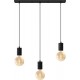 Calex Retro Plafondlamp - 3x E27 - Hanglamp Industrieel - 10 x 70 cm Pendellamp - Zwart