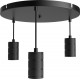 Calex Retro Plafondlamp - 3x E27 - Hanglamp Industrieel - Ø40cm Pendellamp Rond - Zwart