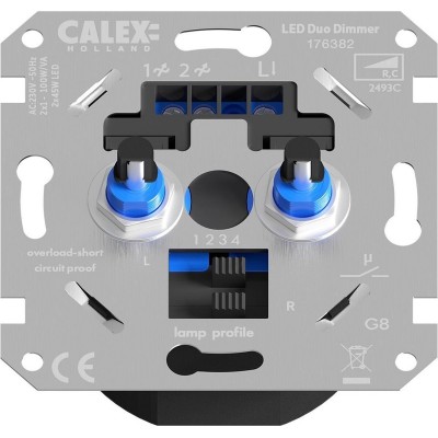 Calex LED Duo Wanddimmer - Inbouw Dimmer - 3-150W Fase afsnijding - Universeel