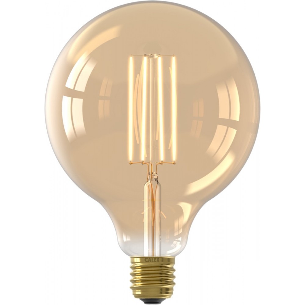 Calex Filament LED Lamp - G125 Vintage Lichtbron - E27 - Goud - Warm Wit Licht - Dimbaar