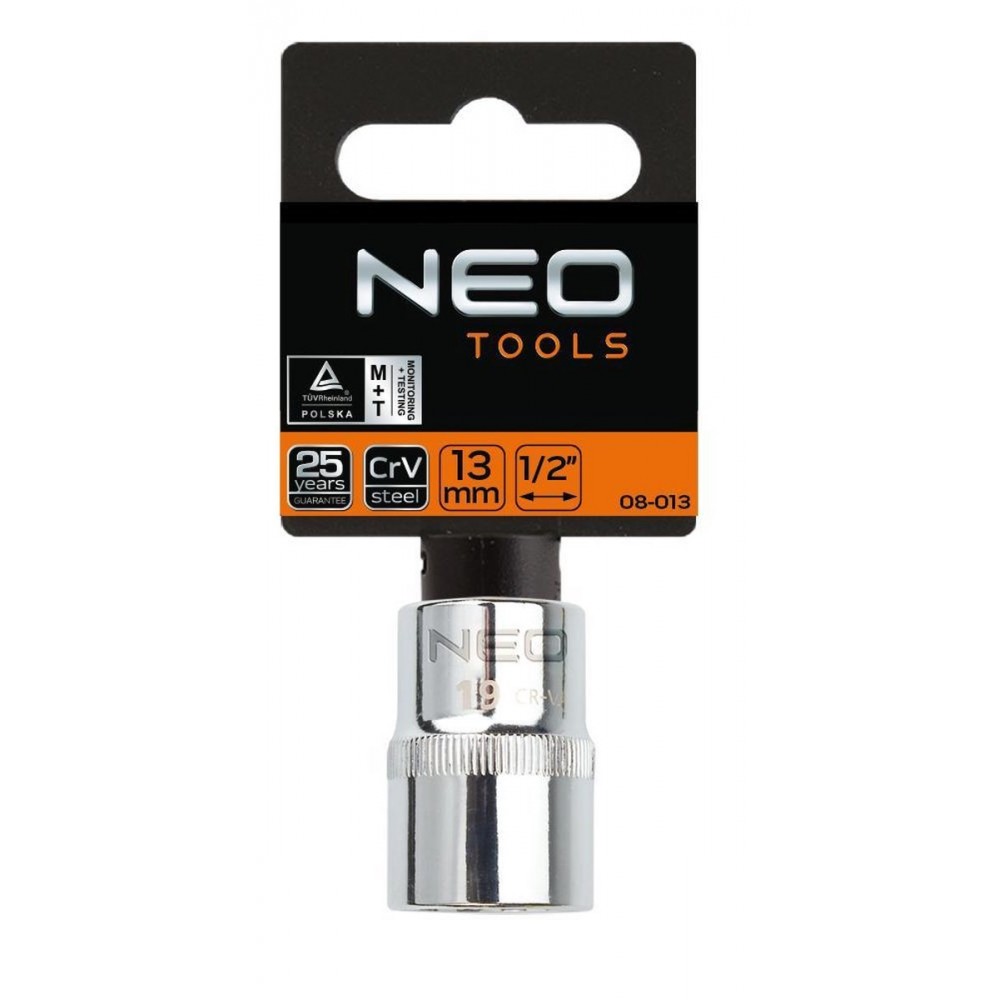 Neo Tools Dop 20 1/2 Aansluiting Zeskant DIN 3124 CRV Staal TUV M+T