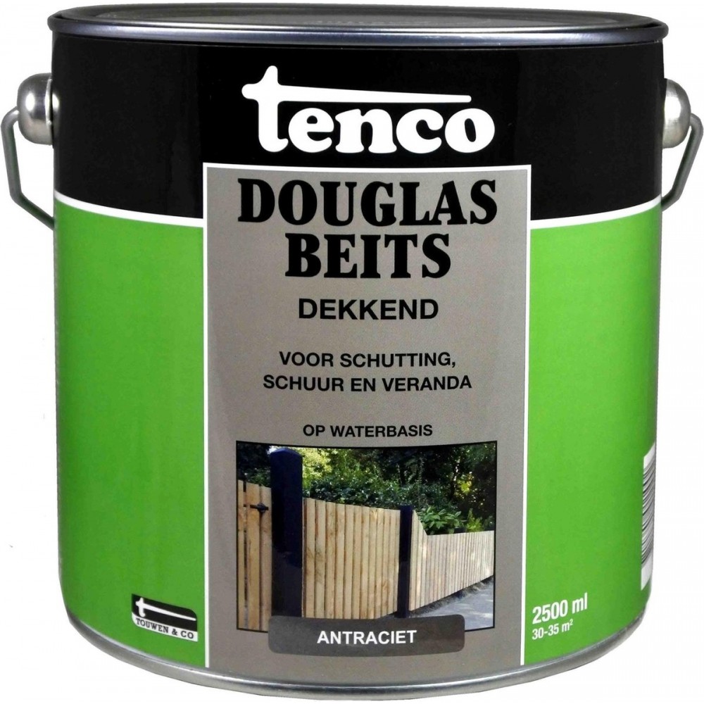 Tenco douglas beits waterbasis dekkend antraciet - 2,5 liter