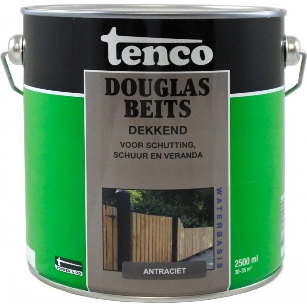 Tenco douglas beits waterbasis dekkend antraciet - 2,5 liter