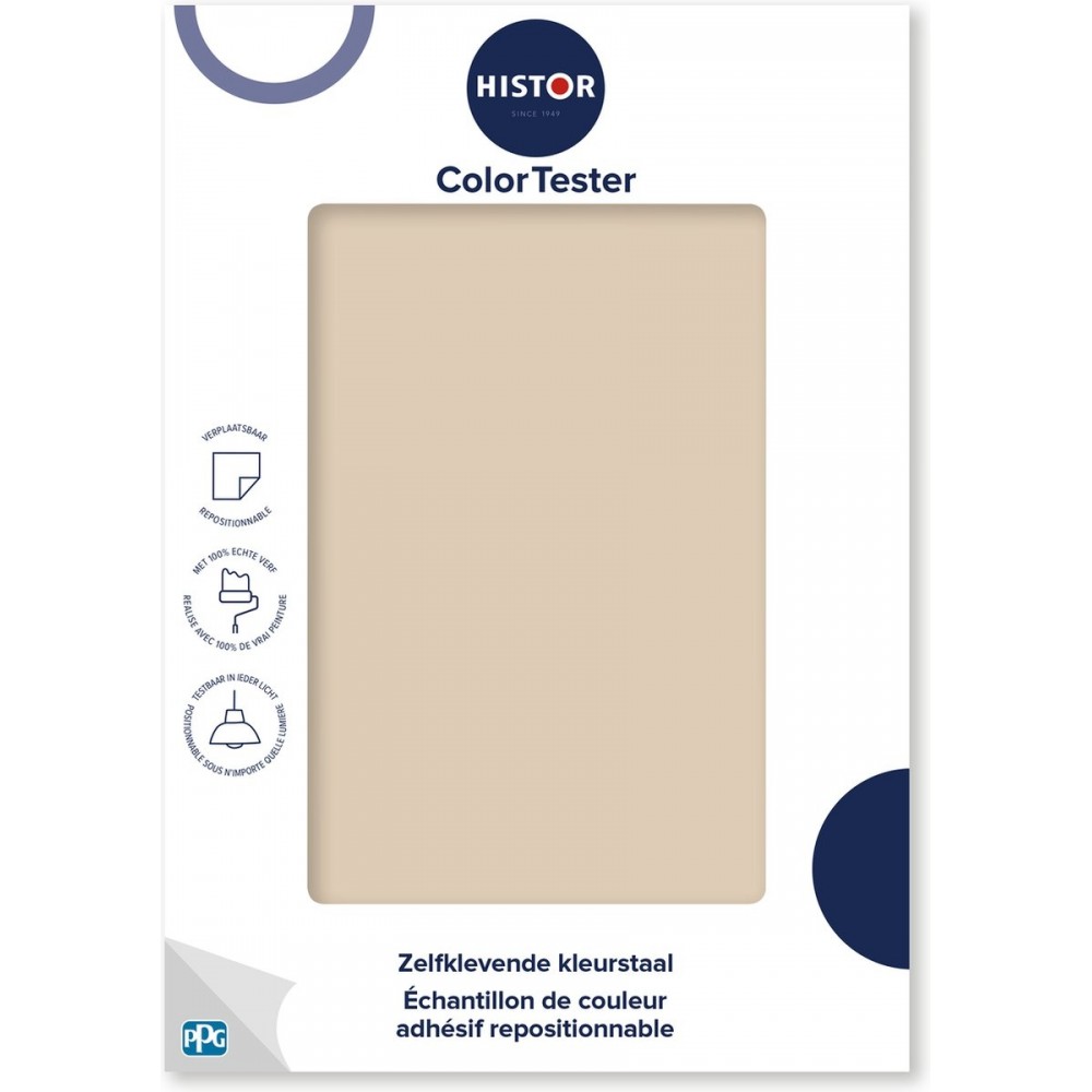 Histor Kleurtester Mat - Dekkend - Makkelijk te Verwijderen - Kleurecht - Seriously Sand - Beige