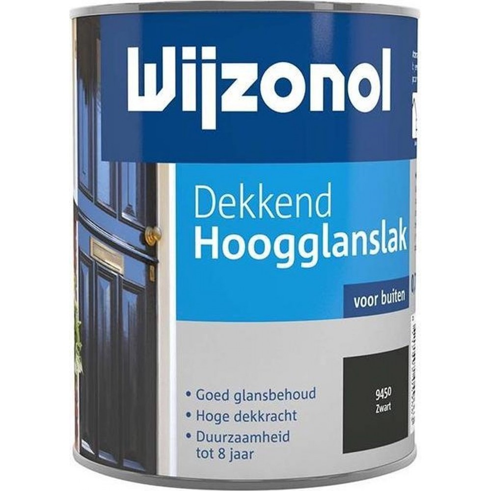 Wijzonol Dekkend Hoogglanslak - 0,75l - 9450 - Zwart