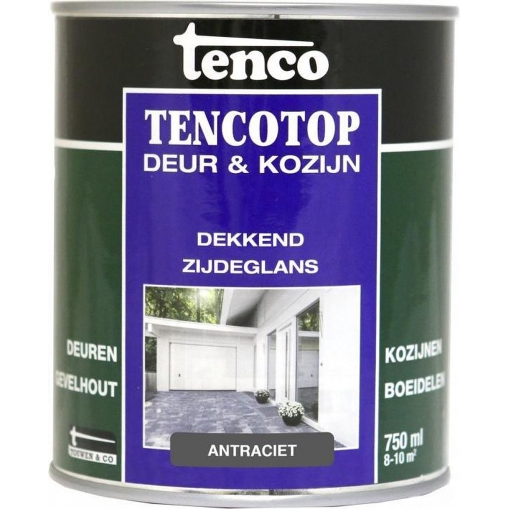 Tenco tencotop deur & kozijn dekkend zijdeglans antraciet - 750 ml