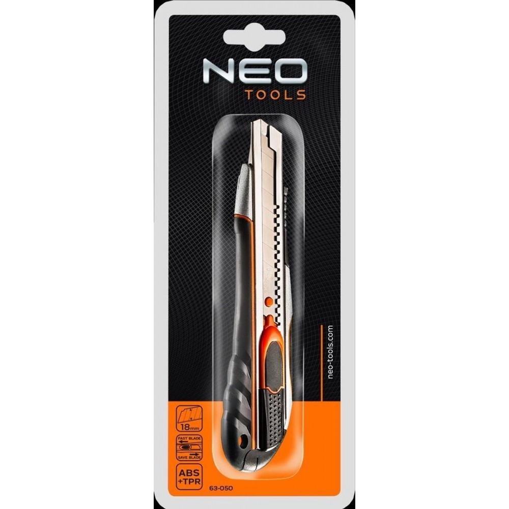 Neo tools breekmes 18mm lang metaal abs+ tpr