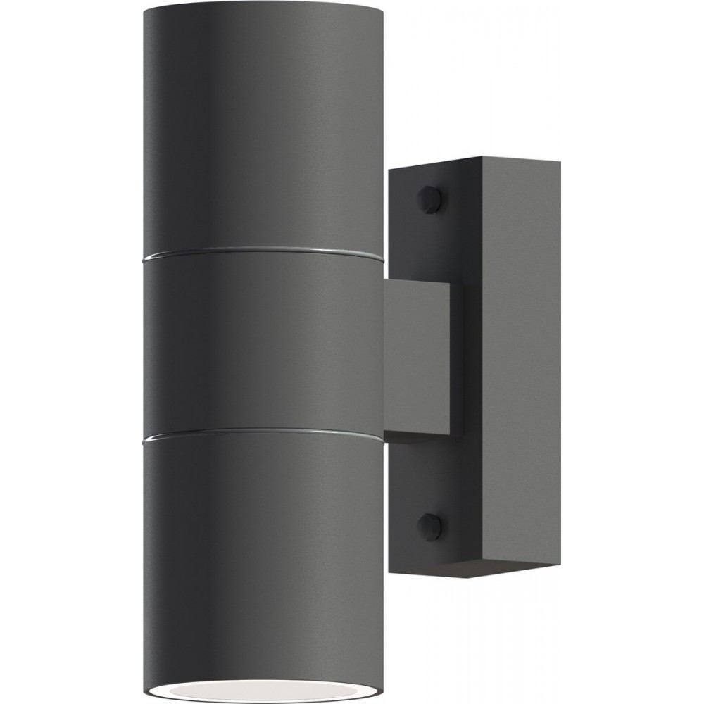 Calex Wandlamp Up & Downlight Turin - 2x GU10 - IP54 Water- en Stofbestendig - Geschikt voor Binnen en Buiten - Eenvoudige installatie - Rechthoek - Antraciet