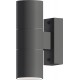 Calex Wandlamp Up & Downlight Turin - 2x GU10 - IP54 Water- en Stofbestendig - Geschikt voor Binnen en Buiten - Eenvoudige installatie - Rechthoek - Antraciet