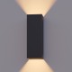 Calex LED Wandlamp Milan - Rechthoek - LED Up & Down - Verstelbare Stralingshoek - 8W - Tuinverlichting - Modern Design - Warm Wit Licht - Voor Binnen en Buiten - Zwart