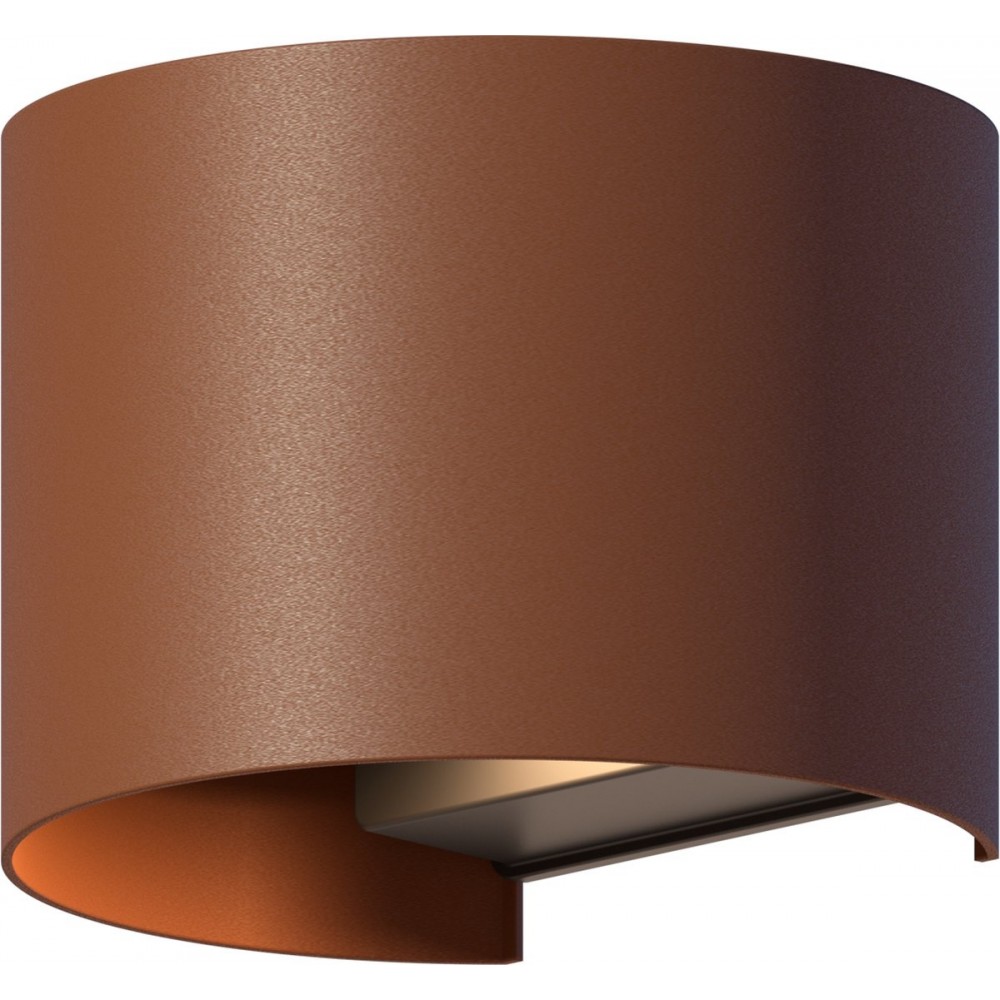 Calex LED Wandlamp Verona - Oval- LED Up & Down - Verstelbare Stralingshoek - 7W - Tuinverlichting - Modern Design - Warm Wit Licht - Voor Binnen en Buiten - Roestkleur