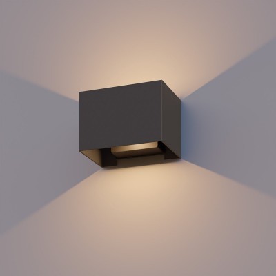 Calex LED Wandlamp Venice - Rechthoek - LED Up & Down - Verstelbare Stralingshoek - 7W - Tuinverlichting - Modern Design - Warm Wit Licht - Voor Binnen en Buiten - Antraciet