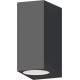 Calex Wandlamp Up & Downlight Bergamo - 2x GU10 - IP54 Water- en Stofbestendig - Geschikt voor Binnen en Buiten - Eenvoudige installatie - Rechthoek - Antraciet