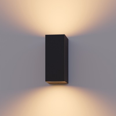 Calex Wandlamp Up & Downlight Bergamo - 2x GU10 - IP54 Water- en Stofbestendig - Geschikt voor Binnen en Buiten - Eenvoudige installatie - Rechthoek - Zwart