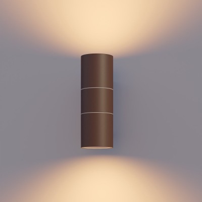 Calex Wandlamp Up & Downlight Turin - 2x GU10 - IP54 Water- en Stofbestendig - Geschikt voor Binnen en Buiten - Eenvoudige installatie - Rechthoek - Roestkleur