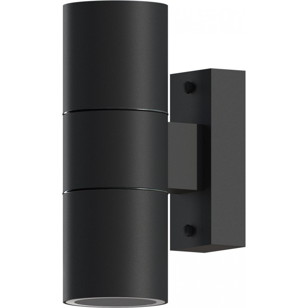 Calex Wandlamp Up & Downlight Turin - 2x GU10 - IP54 Water- en Stofbestendig - Geschikt voor Binnen en Buiten - Eenvoudige installatie - Rechthoek - Zwart