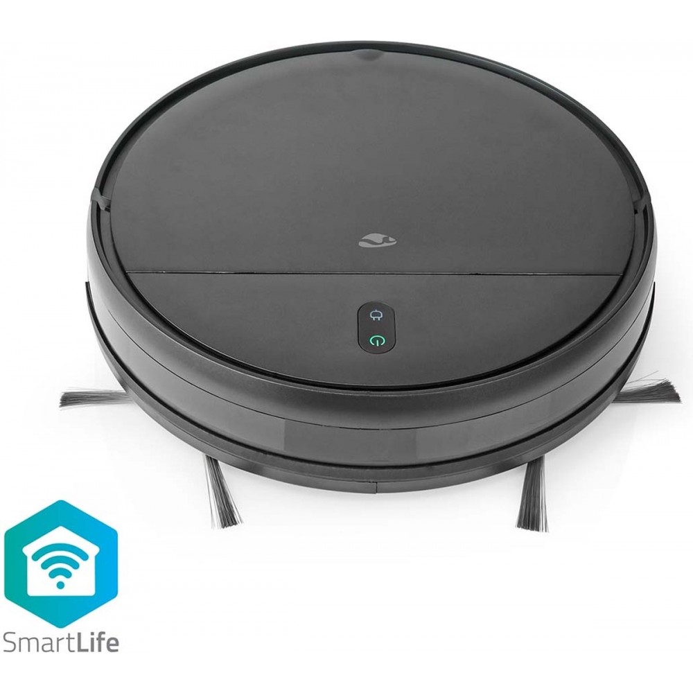 Nedis SmartLife Robotstofzuiger - Willekeurig - Wi-Fi - Capaciteit opvangreservoir: 0.2 l - Automatisch opladen - Maximale gebruiksduur: 110 min - Zwart - Android / IOS