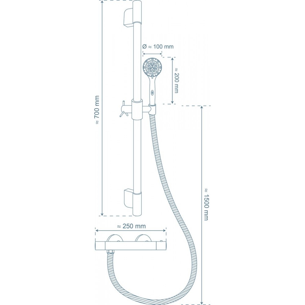 SCHÜTTE Aqua2Save Renovatieset - Thermostatische Douchekraan - Chroom