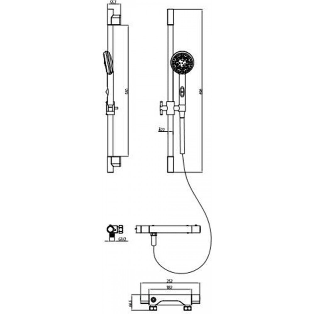 SCHÜTTE Aqua2Save Renovatieset - Thermostatische Douchekraan - Chroom