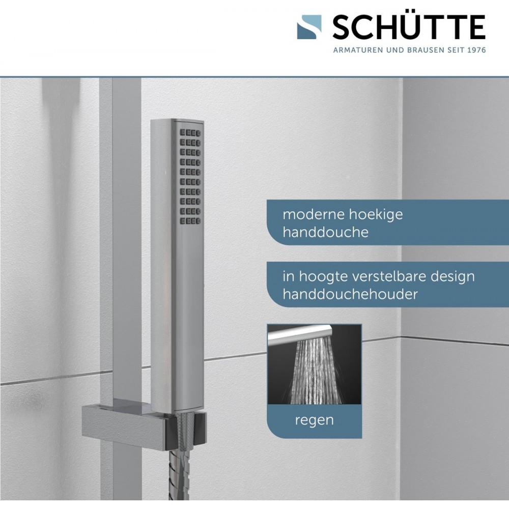 SCHÜTTE Sumba Douchesysteem - Regendouche - met Thermostatische Douchekraan - Hartafstand 150 mm - Chroom